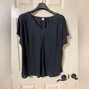Black Button Top Blouse